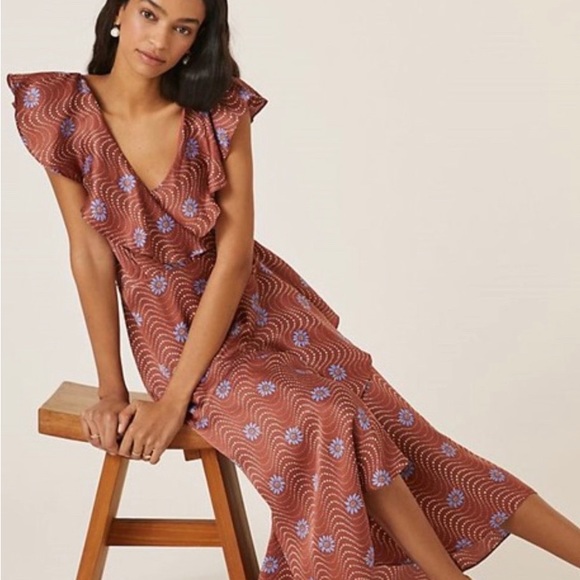 SALE! by Anthropologie -beautiful simple summer wrap dress XS - Picture 2 of 13